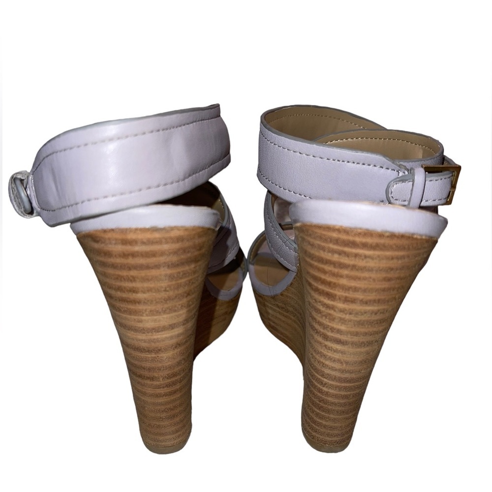 Sole Society - soft grey leather ankle strap wedges - size 6.5 M - comfy - EUC - Picture 5 of 10